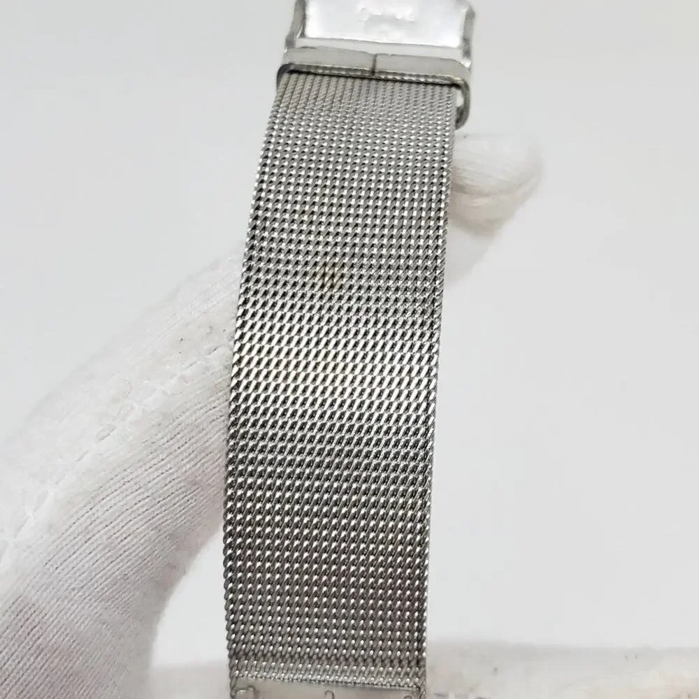Disney Mickey Mouse Chain Mail Watch Mother of Pearl Face